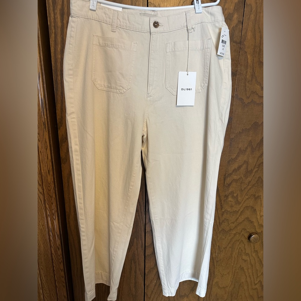 NWT LADIES 32 DL1961 HEPBURN WIDE LEG HIGH RISE ANKLE PANT/ JEANS IN FLAX